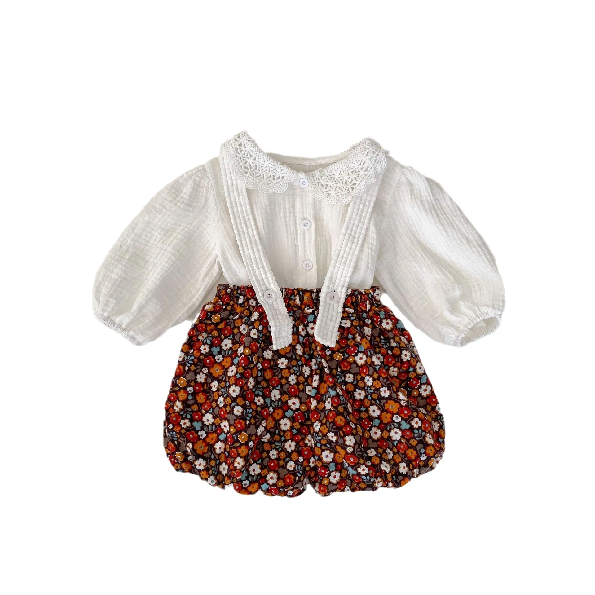 2 Pieces Set Baby Kid Girls Solid Color Print Tops And Flower Shorts Wholesale 230828345