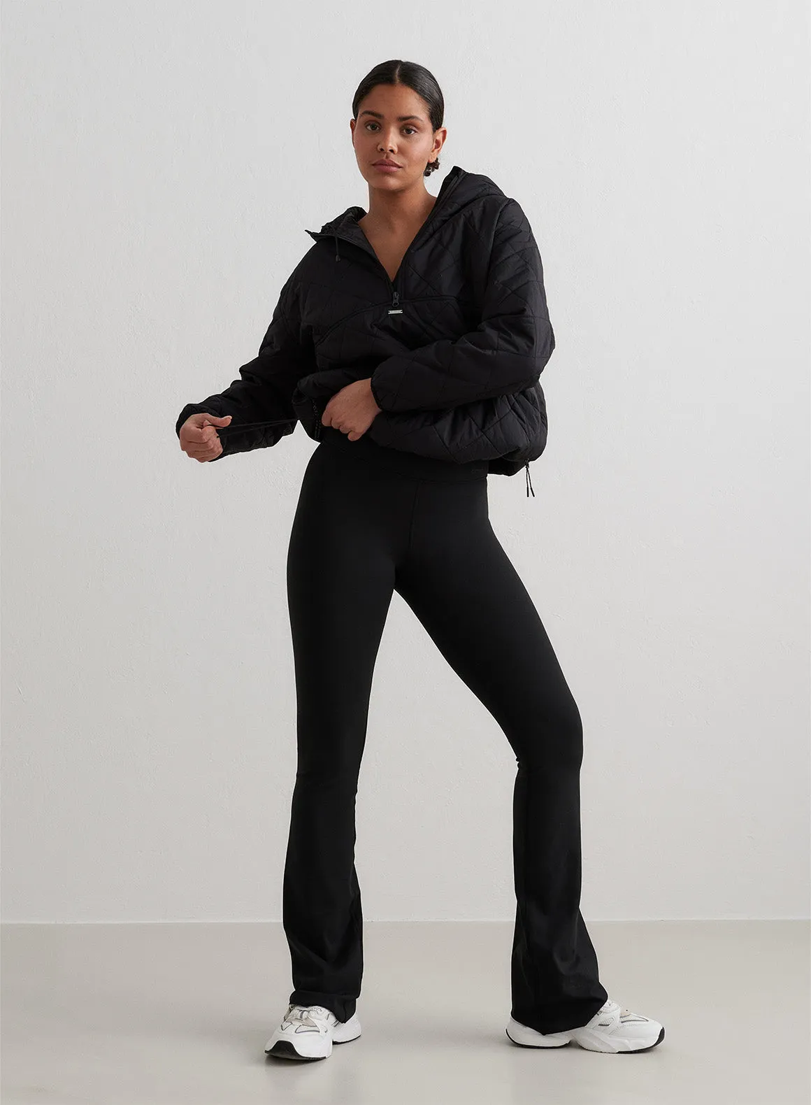 Black Oversized Quilted Anorak