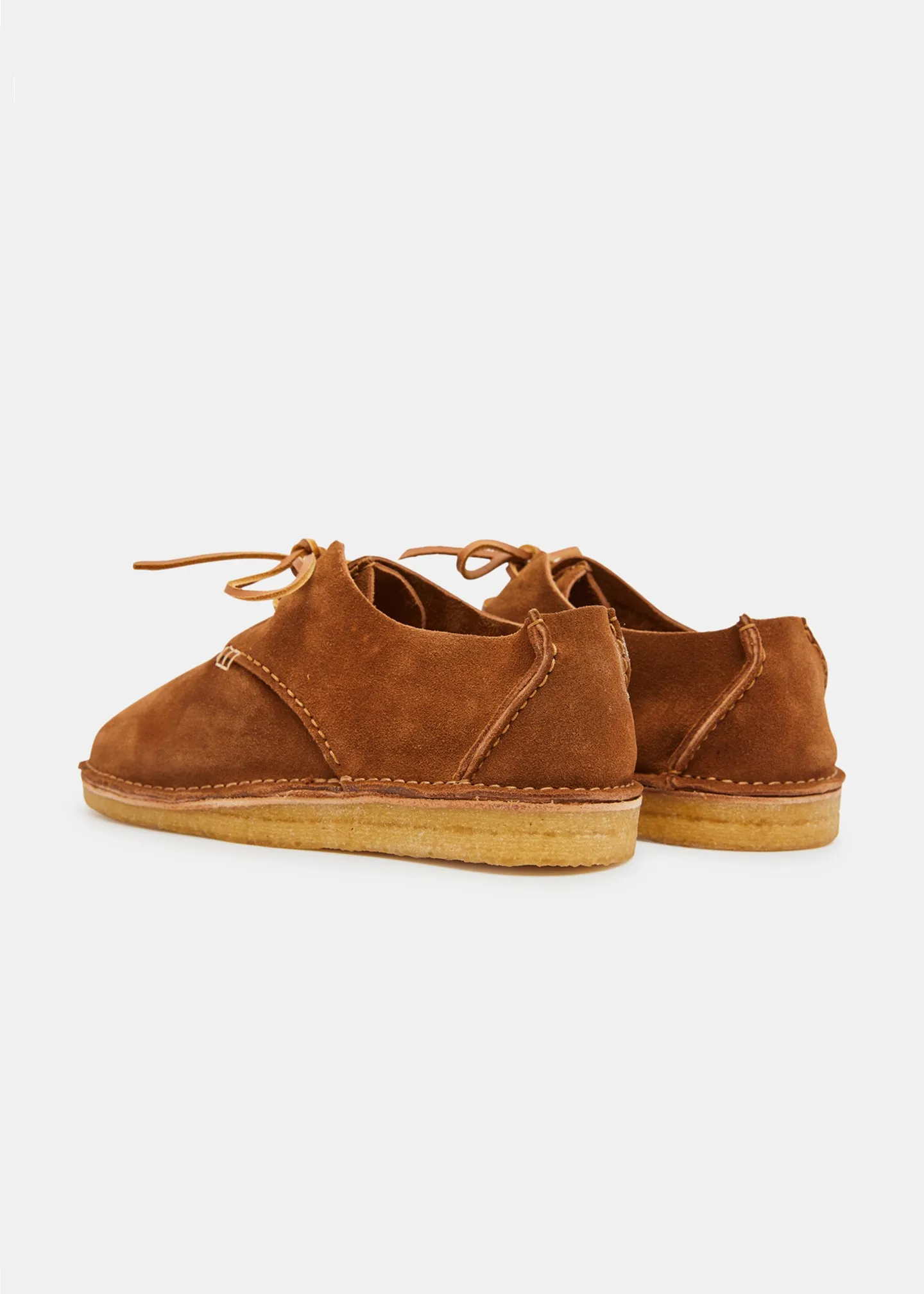 Caden Centre Seam Suede Shoe on Crepe - Cola Brown