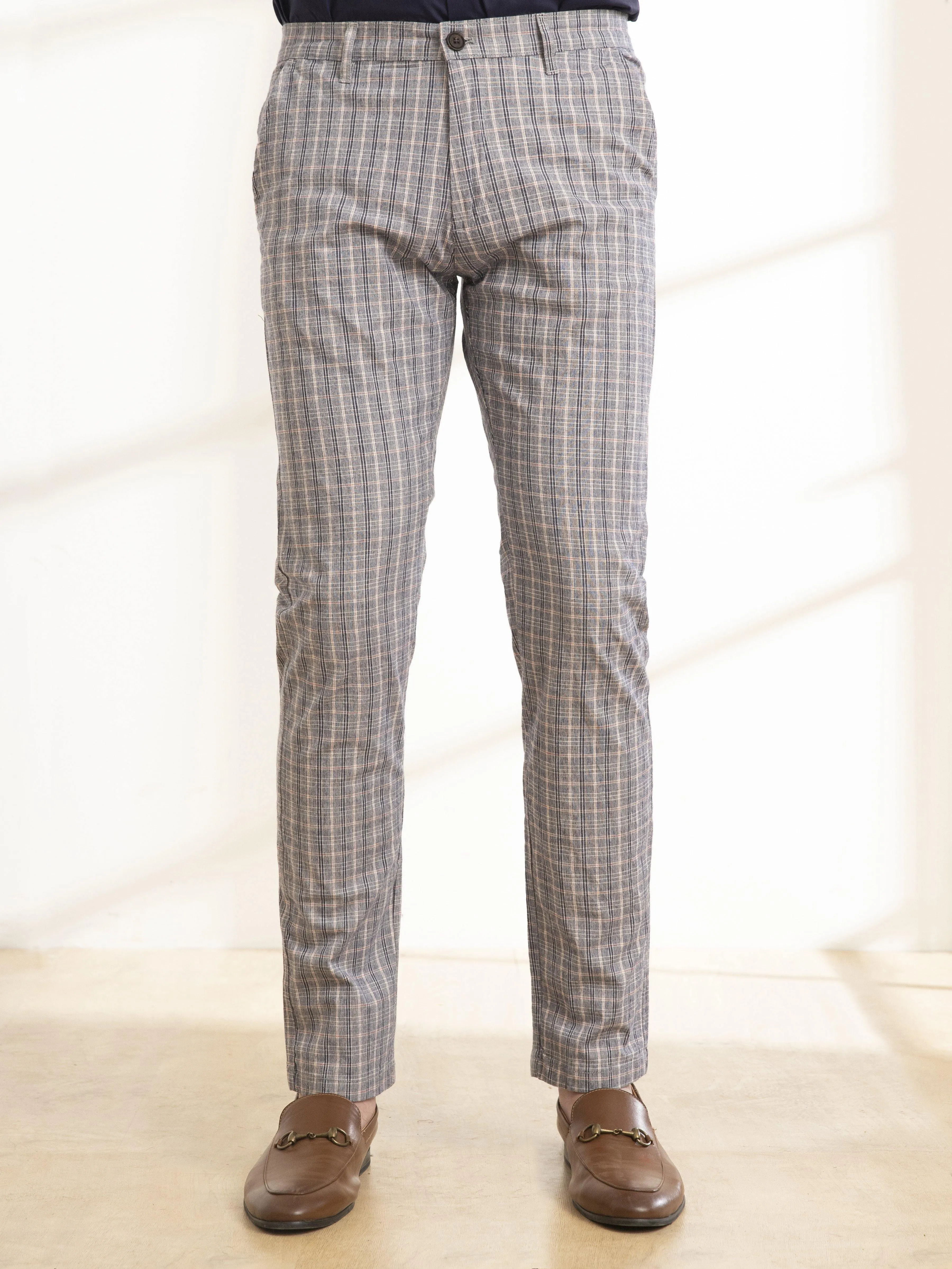 CASUAL PANT SLIM FIT CROSS POCKET NAVY WHITE