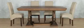 Charlotte Fluted Wood Top & Windsor 6 Seater Dining Set