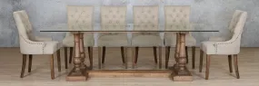 Charlotte Glass Top & Duchess 10 Seater Dining Set
