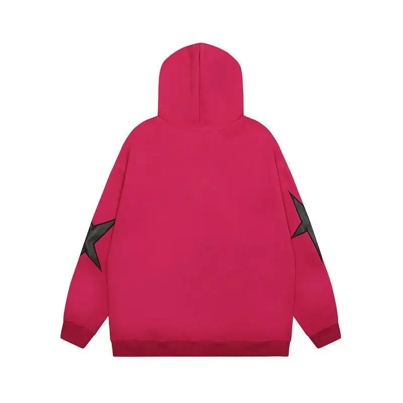 Embroidered Alphabet Hooded Sweater