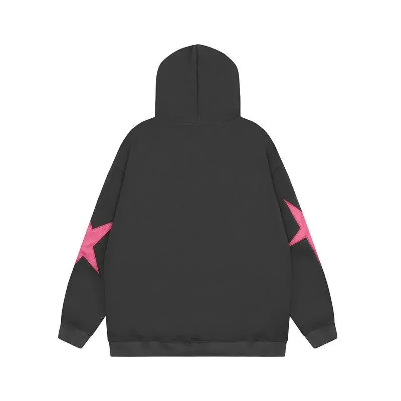Embroidered Alphabet Hooded Sweater
