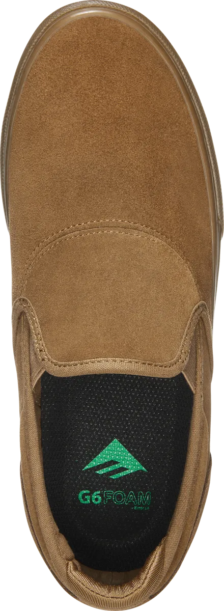 Emerica Wino G6 Slip-on Skate Shoes - Brown/Gum