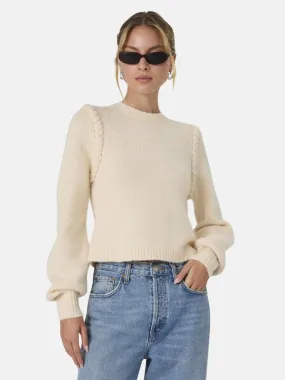 Fluffy Knit Braided Detail Sweater