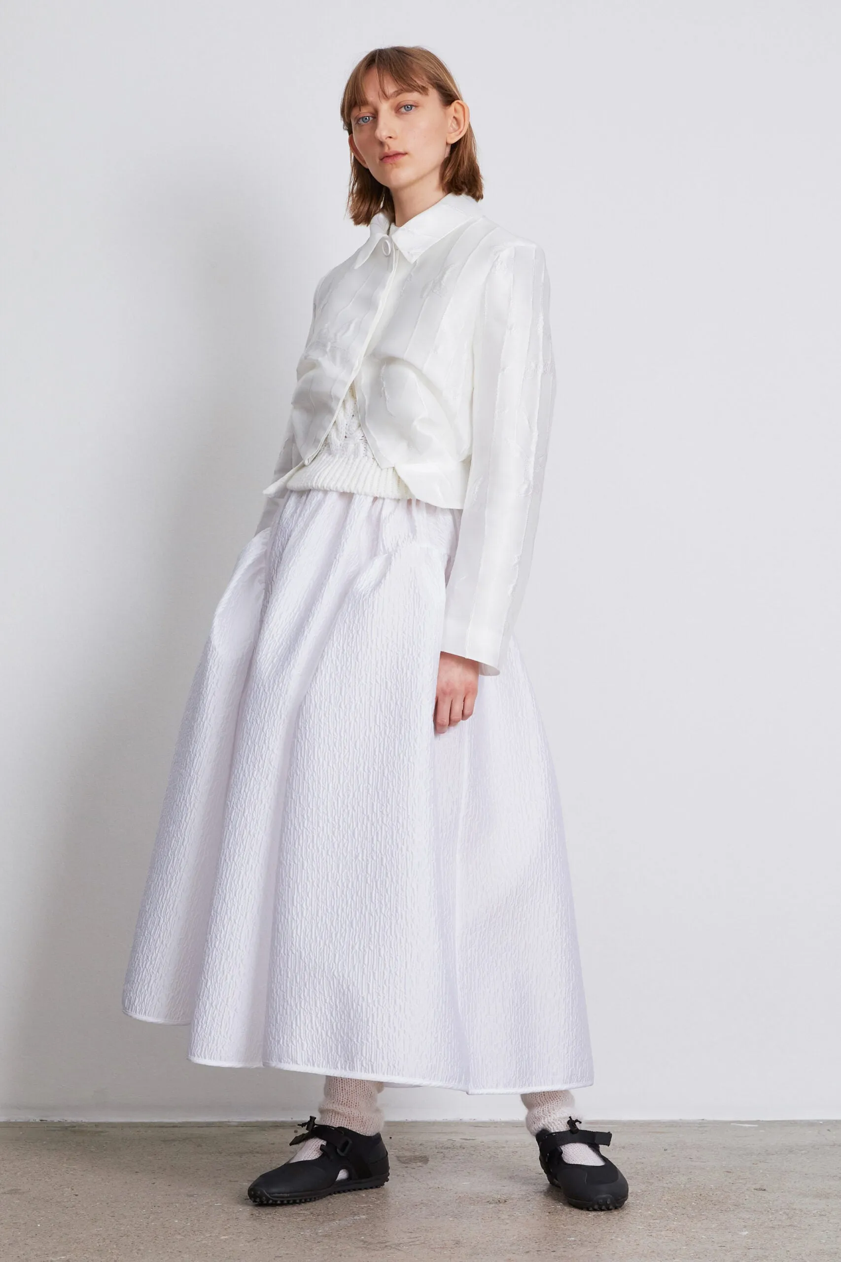 FLYNN | JACKET PLUME JACQUARD WHITE