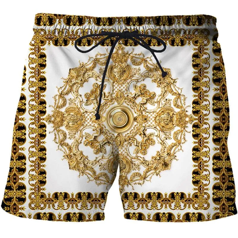 Men's Printed Baroque Art Casual Beach Shorts 14530485L