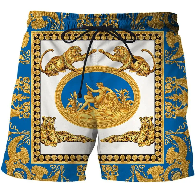 Men's Printed Baroque Art Casual Beach Shorts 14530485L