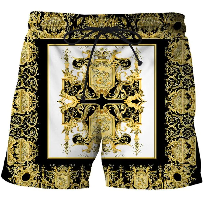 Men's Printed Baroque Art Casual Beach Shorts 14530485L