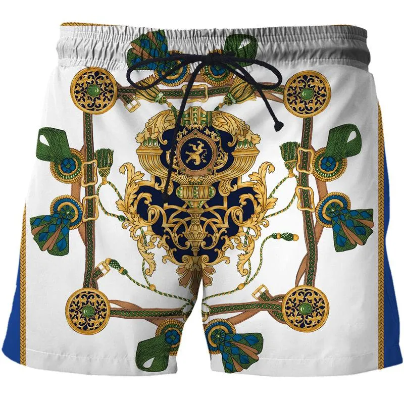 Men's Printed Baroque Art Casual Beach Shorts 14530485L