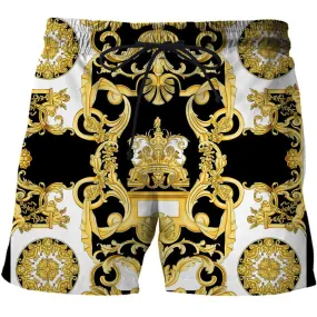 Men's Printed Baroque Art Casual Beach Shorts 14530485L