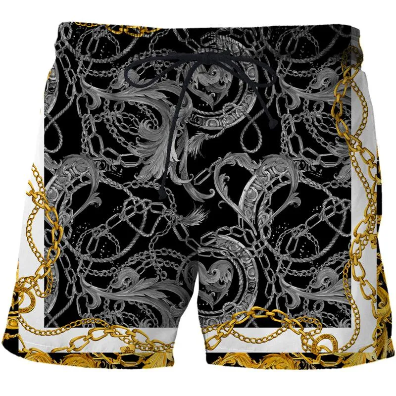 Men's Printed Baroque Art Casual Beach Shorts 14530485L