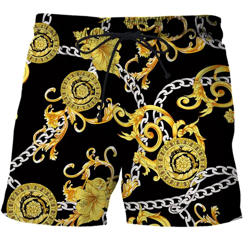 Men's Printed Baroque Art Casual Beach Shorts 14530485L