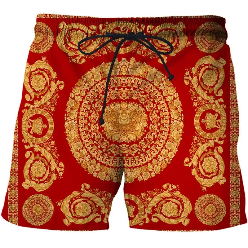 Men's Printed Baroque Art Casual Beach Shorts 14530485L
