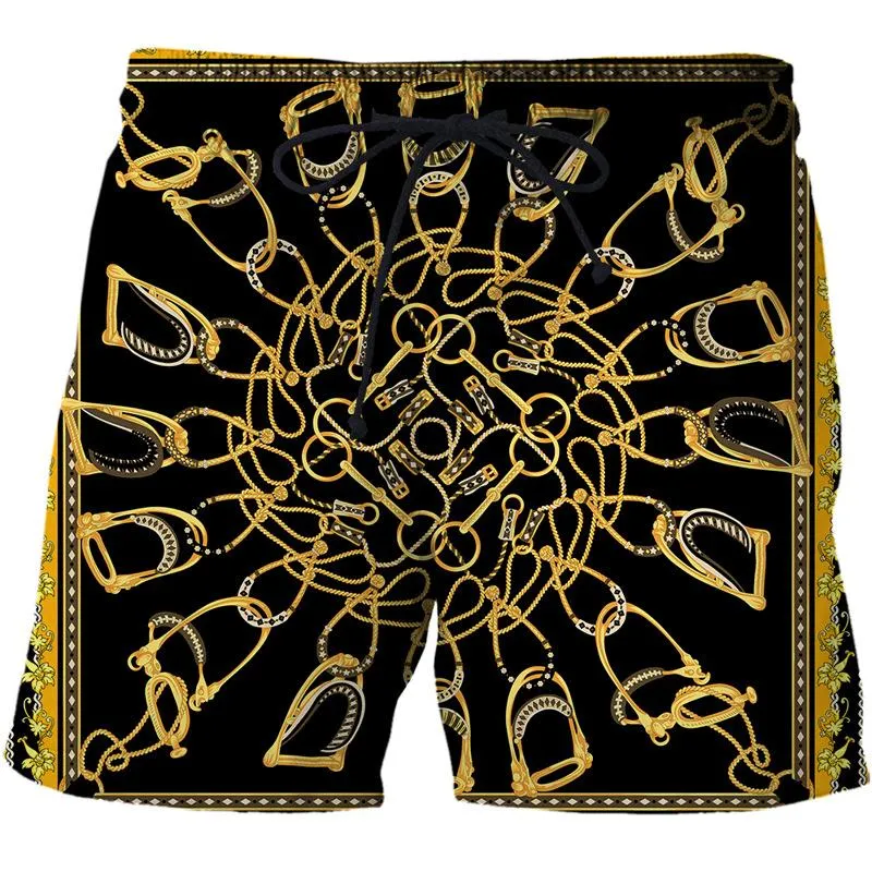 Men's Printed Baroque Art Casual Beach Shorts 14530485L