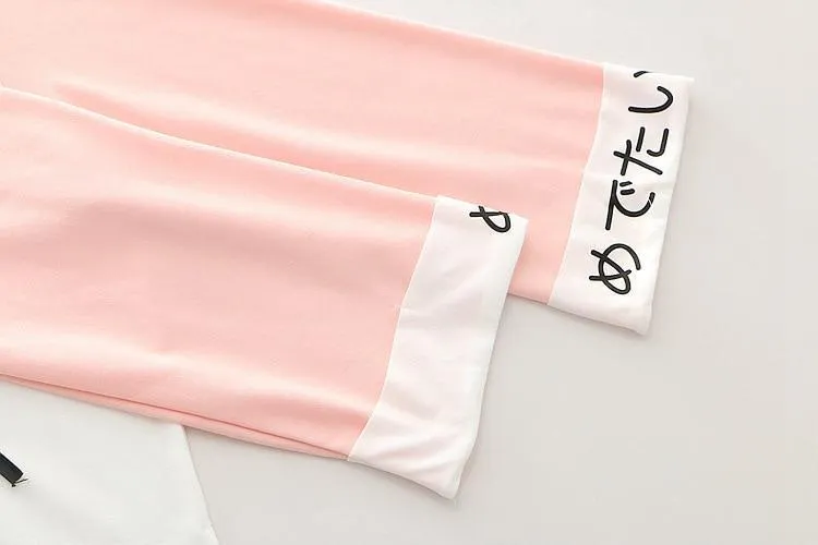 Pink Lace up Hoodie