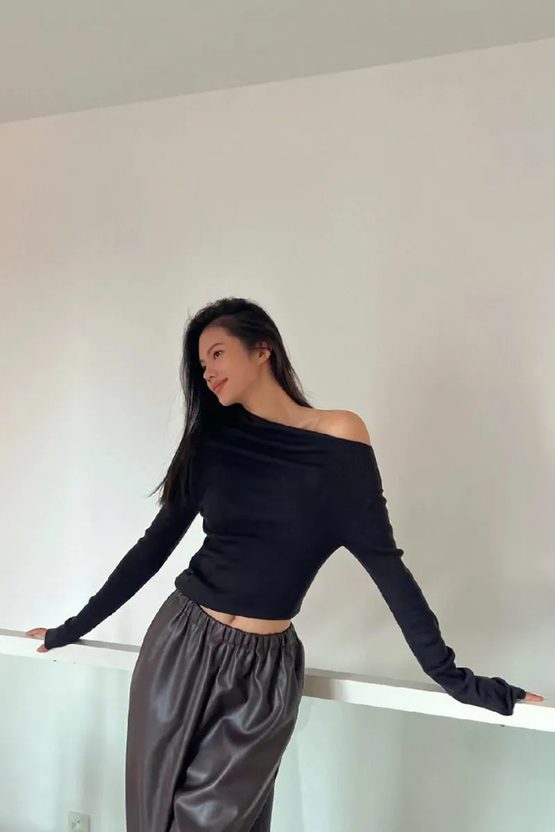 Pleated Balloon Leather Pants